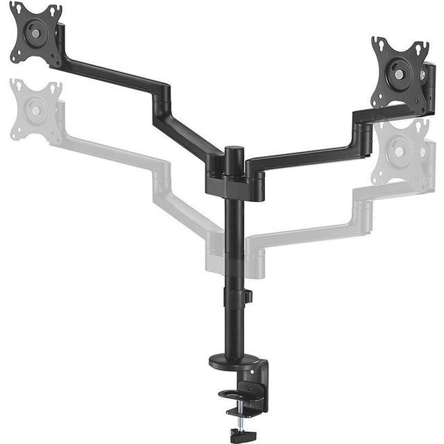 Neomounts DS60-425BL2 - fully mobile desk mount for two screens up to 27" - black