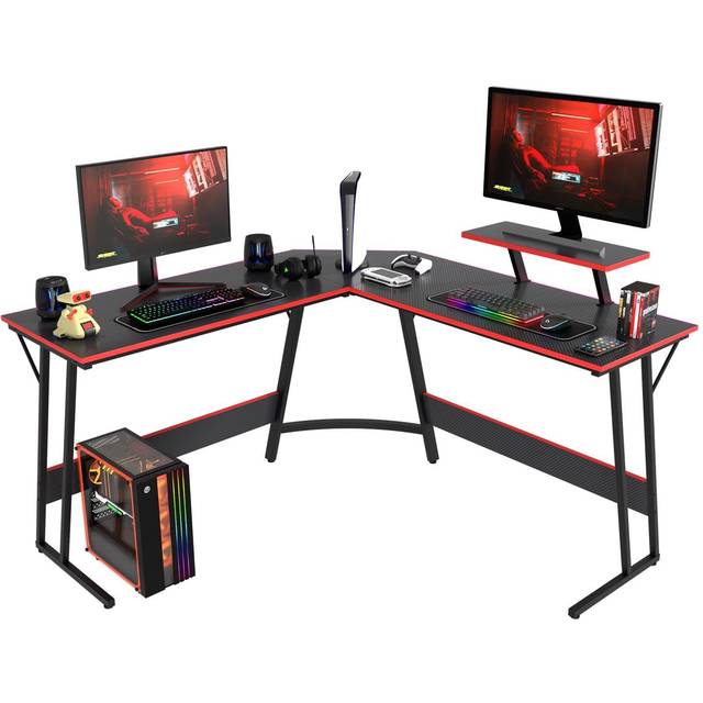 PayLessHere L Shaped Desk Corner Gaming Desk Computer Desk with Large Desktop Studying and Working and Gaming for Home and Work