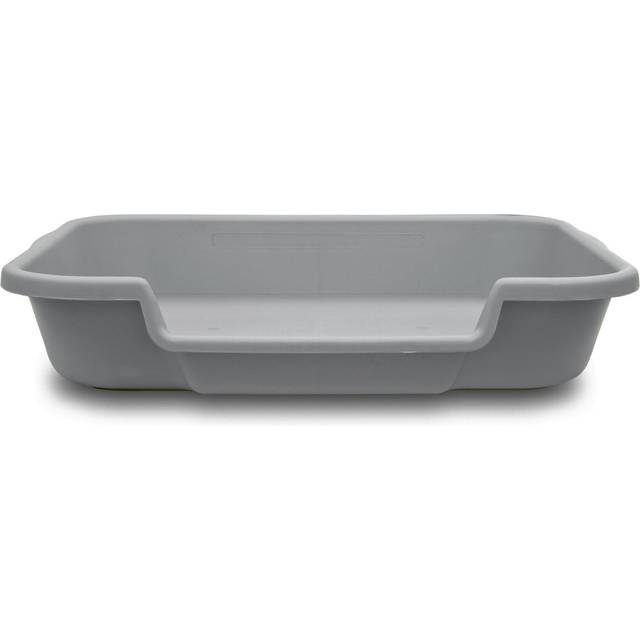 PuppyGoHere Dog Litter Box  Large Size  Misty Gray  Durable & Pet Safe  Indoor Open Top Entry Litter Pan  Comfortable for Puppy  Great for Dogs up to