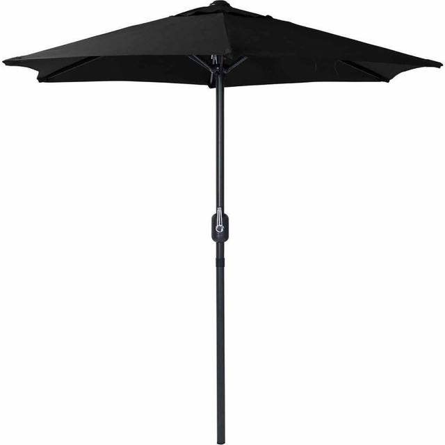 Charles Bentley 2m Market Crank Parasol (base not included) - Black, Black