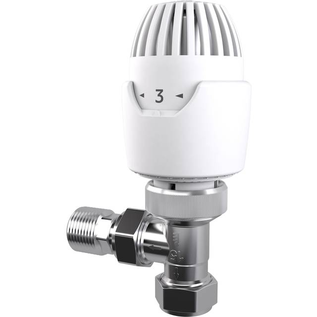Drayton RT212 TRV Chrome 15mm Angled with Lockshield Brass