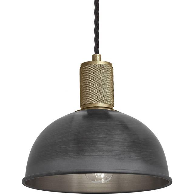 Knurled Dome Pendant Light - 8 Inch - Pewter, Brass