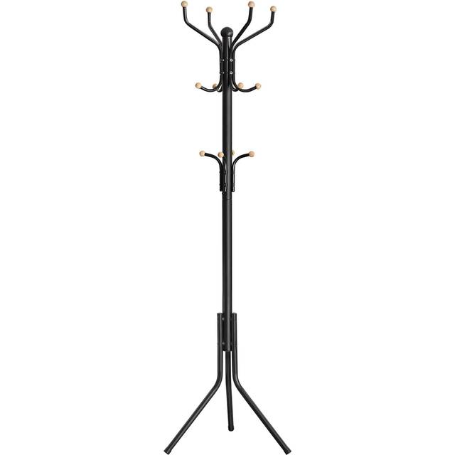 SONGMICS Garderobstativ, stabilt klädställ i metall, garderobhöjd ca 182 cm, svart RCR19B