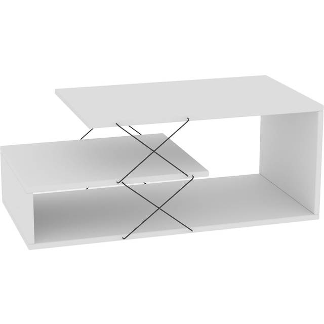 Hanah Home Moengo 100 cm Med Opbevaring Hylde Hvid Sort Sofabord
