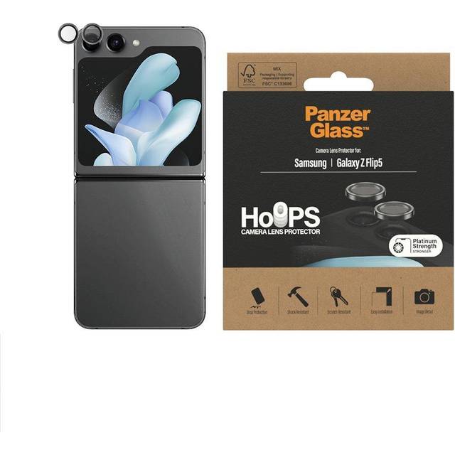 PanzerGlass - Objektiv beskyttelse for mobiltelefon - sort (pakke med 10) - for Samsung Galaxy Z Flip5