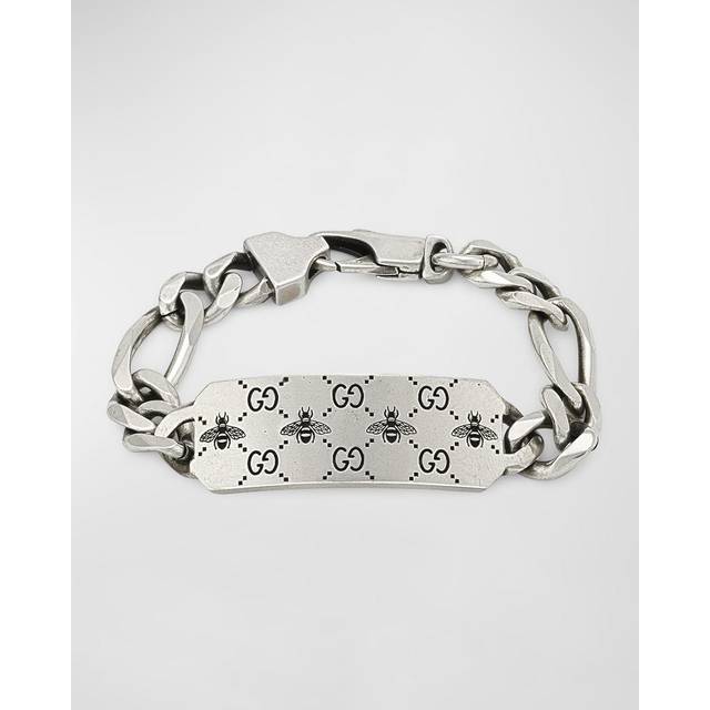 Gucci Signature Bee Sterling Silver 7" Chain Bracelet