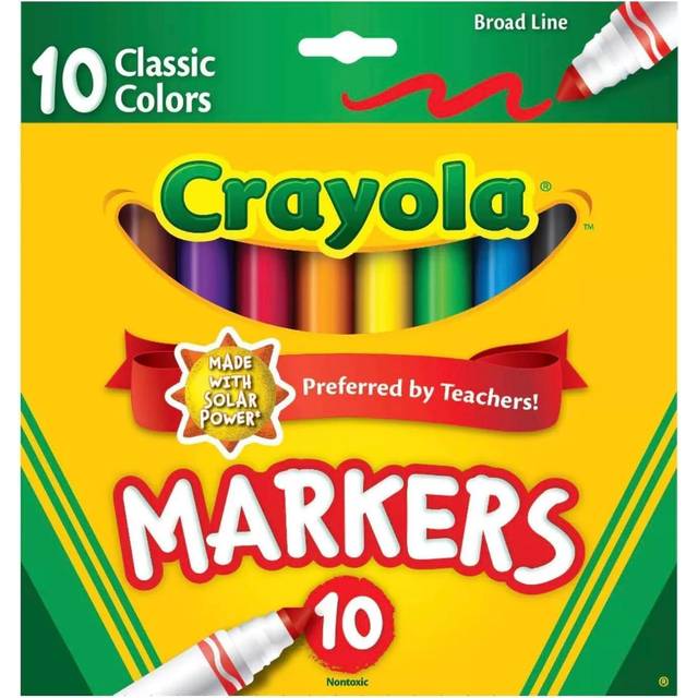 Crayola Ultraclean Broadline Classic Washable Markers (10 Count), (Pack of 2)
