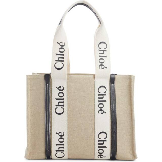 Chloé Woody Large Canvas & Leather Tote