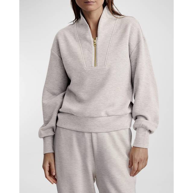 Varley Womens Ivory Marl Davidson Relaxed-fit Stretch-woven Sweatshirt M