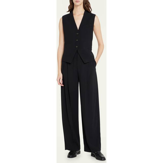 Black Mid Rise Pleated Trousers (8)