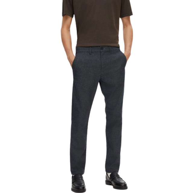 Slim fit chino Trousers Selected Miles 175 Brushed - Gris - 29x32