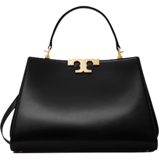 Tory Burch Eleanor Leather and Suede Handbag - Black