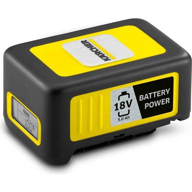 Kärcher Battery Power 18/50, 18 V, 5 Ah (energiförbrukning 90 Wh, batteri med realtidsdisplay, litiumjonbatteri, extremt robust, temperaturreglering, skydd mot vattenstrålar, automatisk låsläge)