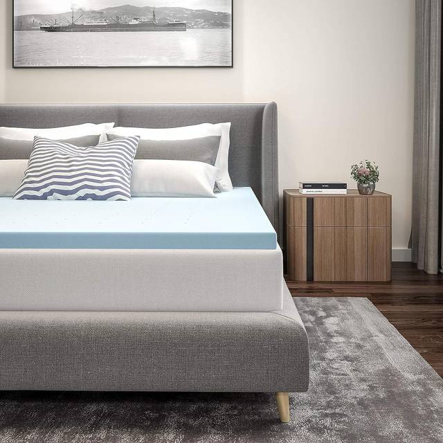 Flash Furniture Capri Comfortable Sleep 2 inch Cool Gel Mattress Topper, CertiPUR-US Certified Memory Foam, King