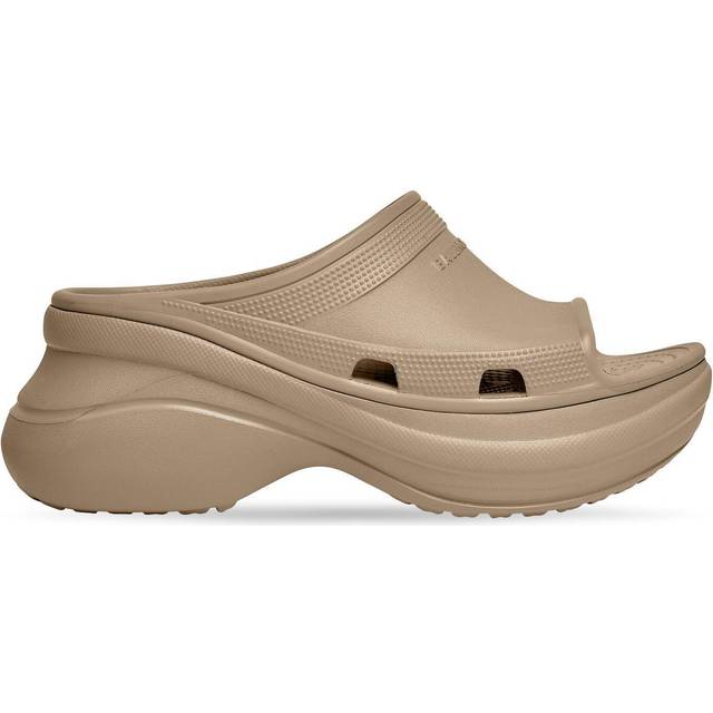 Balenciaga Beige Crocs Edition Pool Slides - 2500 Beige - IT 42