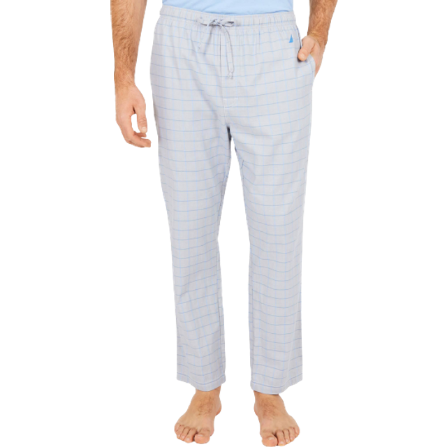 Nautica Men's Soft Woven 100% Cotton Elastic Waistband Sleep Pajama Pant  Grey  Medium