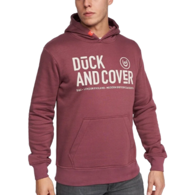 (S, Wine) Duck and Cover Mens Hillman Hoodie