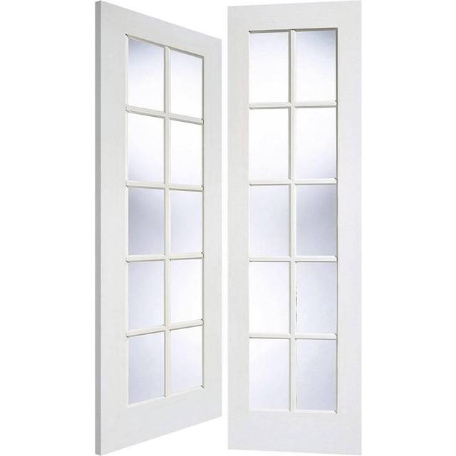 LPD GTPSA Clear Bevelled Glazed Internal Door Pairs 1981 x 1220mm Primed White