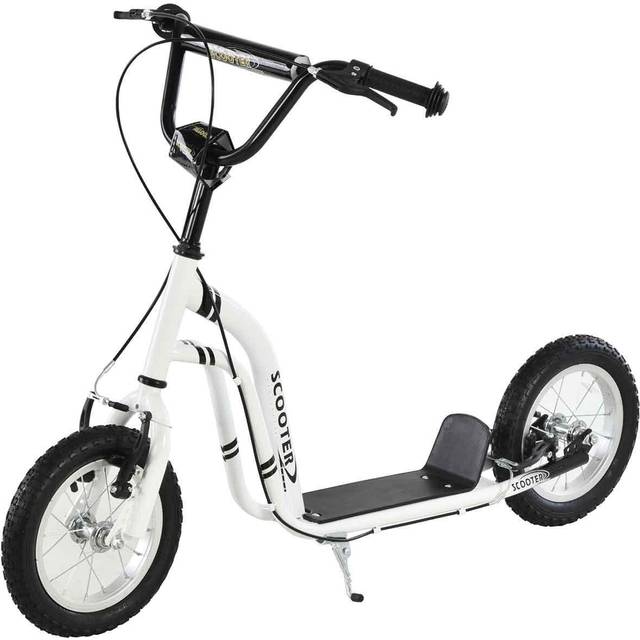 HOMCOM Youth Scooter Front and Rear Caliper Dual Brakes 12-Inch Inflatable Front Wheel Ride On Toy For Age 5+ Kick | TJ Hughes