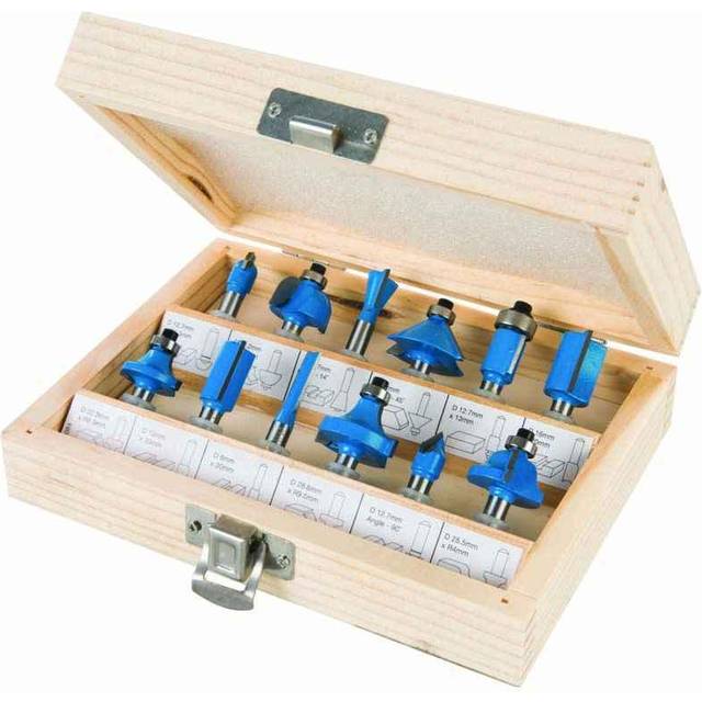 Silverline 1/4" TCT Router Bit Set 12 Piece 1/4"