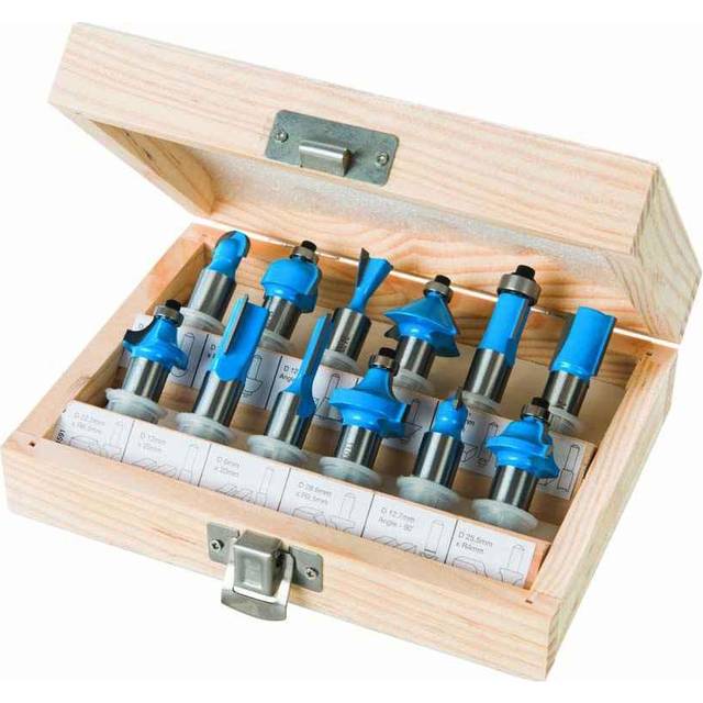 Silverline 12mm TCT Router Bit Set 12 Piece 12mm