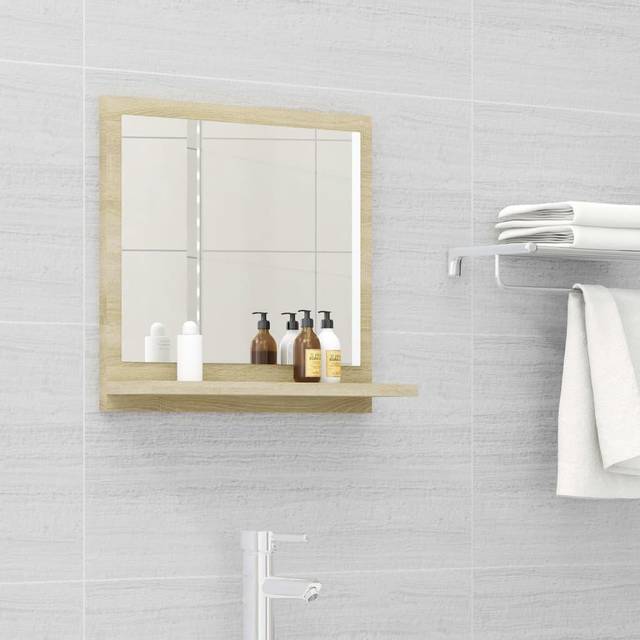 vidaXL Bathroom Mirror Sonoma Oak 40x10.5x37 cm Engineered Wood - Brown