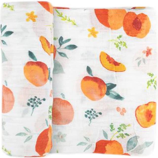 Little Unicorn - Georgia Peach Cotton Muslin Swaddle Blanket | Single | 100% Cotton | Super Soft | Newborns and Infants | Large 47  x 47  | Machine Wa