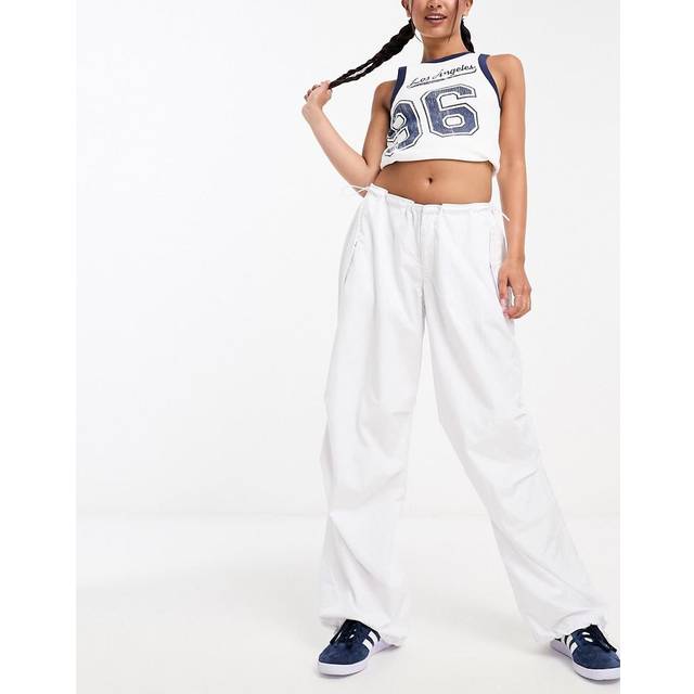 Tommy Jeans Womens Bungee Parachute Pant - White - Size M