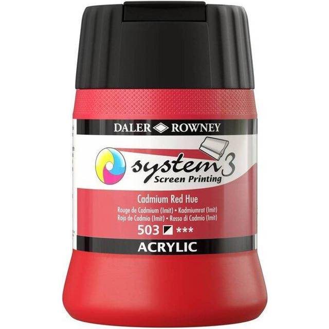 Daler-Rowney System3 250ml Screen Printing Acrylic Paint Cadmium Red