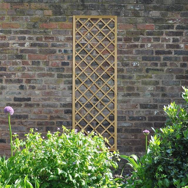 Forest Garden Hidcote Diamond Lattice Trellis - 1800 x 600mm - Natural Timber