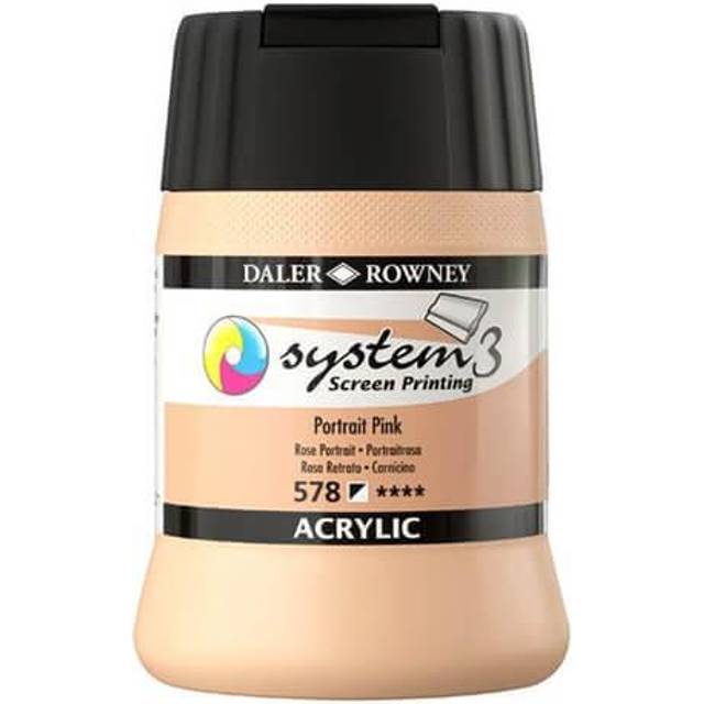 Daler-Rowney System3 250ml Screen Printing Acrylic Paint Portrait Pink