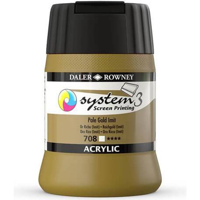 Daler-Rowney System3 250ml Screen Printing Acrylic Paint Pale Gold...