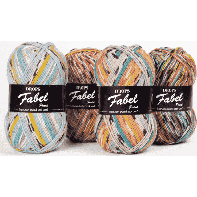 Drops fabel wool sock yarn 4ply knitting crochet superwash merino 50g all shades