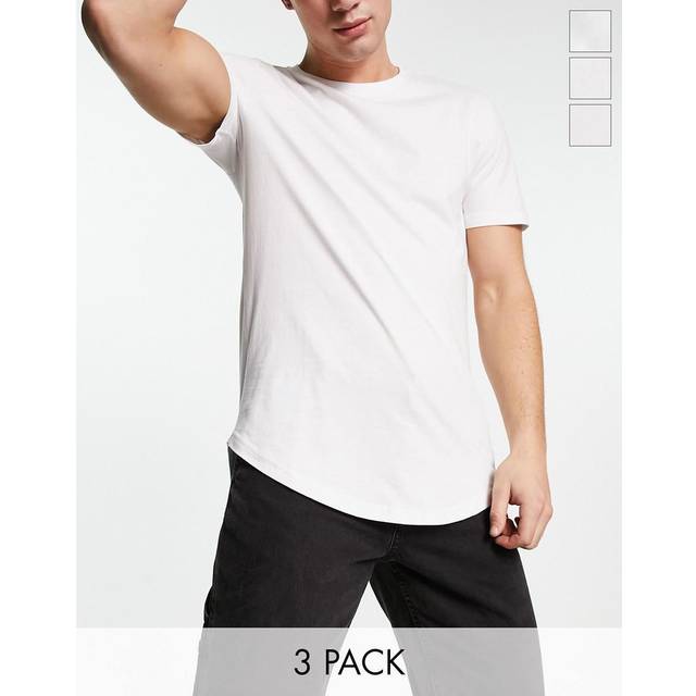 ONLY & SONS T-shirt för män, Vit/detalj: vit 3-pack, S
