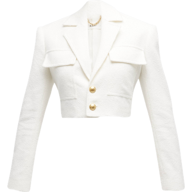 A.L.C. - Banks cropped cotton-blend bouclé blazer - White - US 12