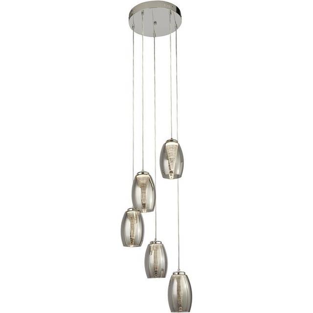 Searchlight 97291-5SM Cyclone 5 Light Multi Drop Pendant With Smoked G