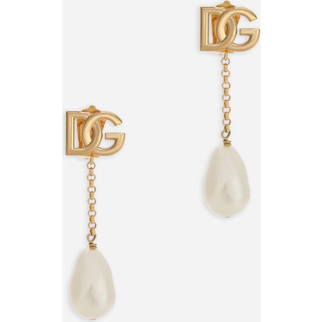 Dolce&Gabbana Gold 'DG' Logo Drop Clip-On Earrings - ZOO00 Oro - UNI