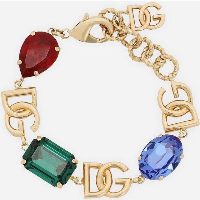 Dolce & Gabbana Bracelet With Dg Logo And Multi-colored Rhinestones - Woman Bijoux Multi-colored Metal Onesize