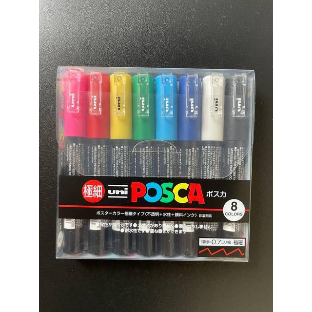 Mitsubishi Pencil Pen Posca Extra Fine 8 Colors PC1M8C Water-based