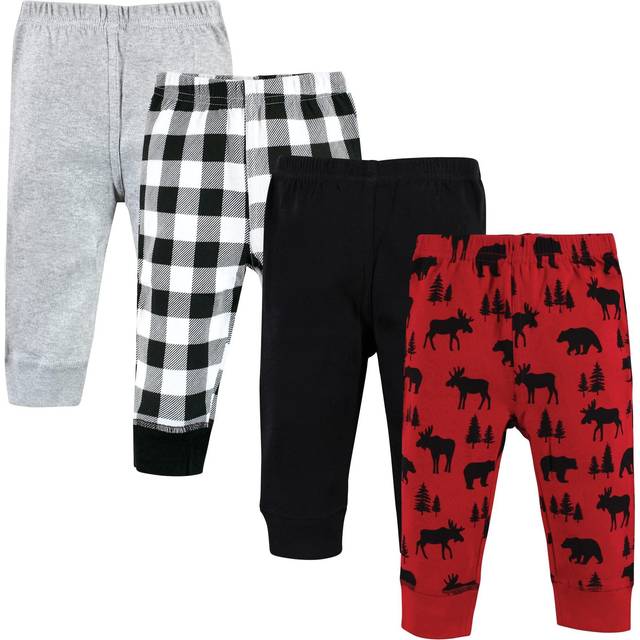 Hudson Baby Unisex Baby Cotton Pants and Leggings  Red Moose Bear  0-3 Months