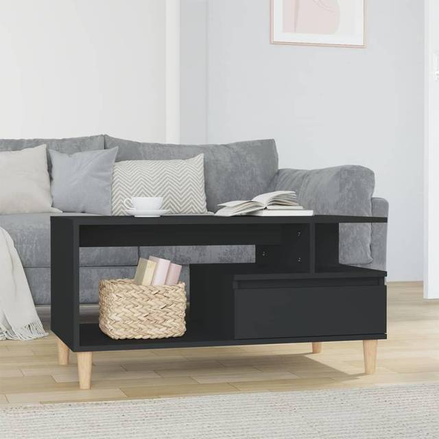 Vidaxl - Coffee Table Black 90x49x45 cm Engineered Wood
