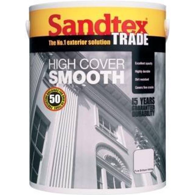 Sandtex Trade High Cover Smooth Masonry Paint, Pure Brilliant White 5L