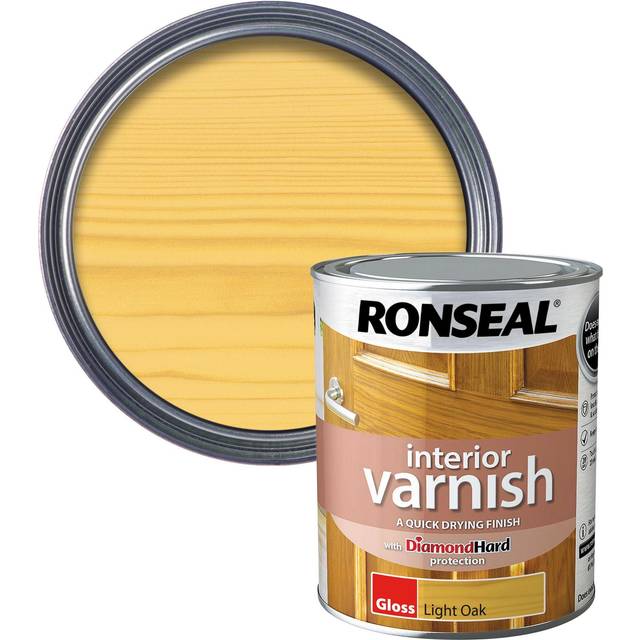 Ronseal Interior Varnish Quick Dry Gloss Light Oak Gloss 750ml