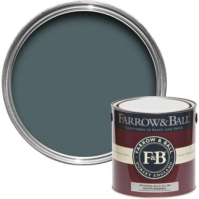 Farrow and Ball Estate Eggshell, Inchyra Blue No. 289 2.5L, Estate Eggshell Paint, Door Paint, Furniture Paint, Joinery and Fixt