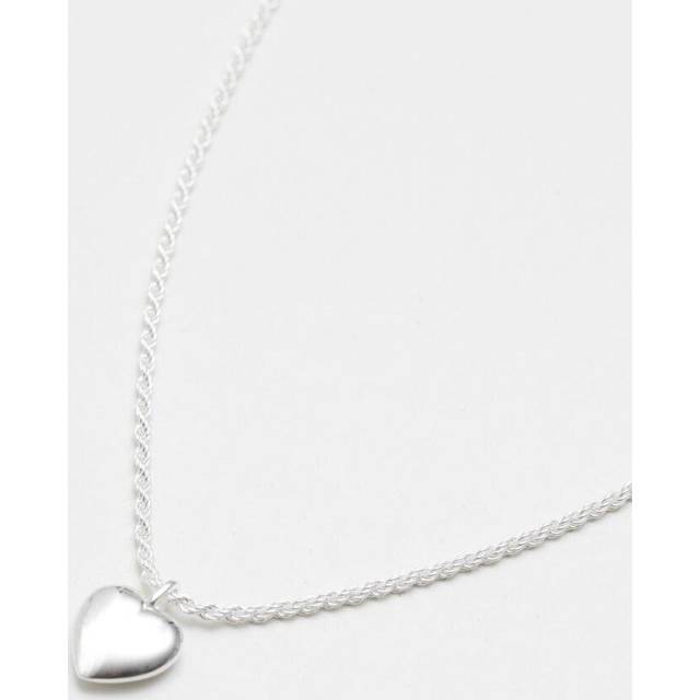 Sterling Silver 925 Polished Heart Necklace - One Size