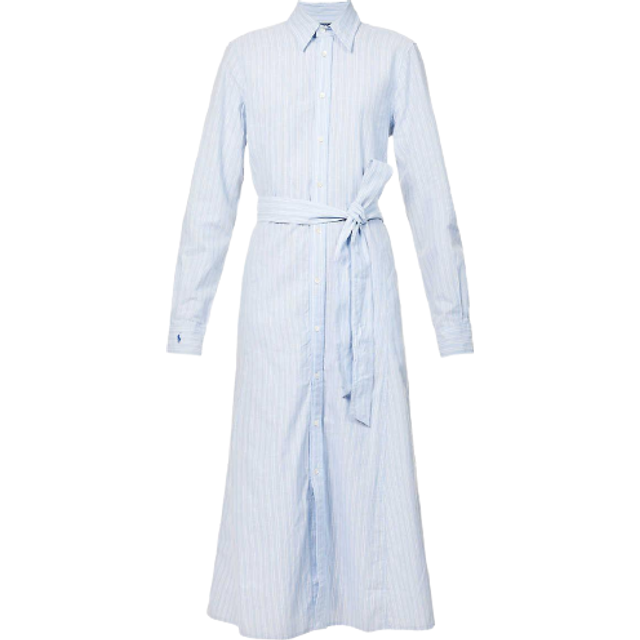 Polo Ralph Lauren Linen and Cotton-Blend Midi Dress - UK 4 - Multi