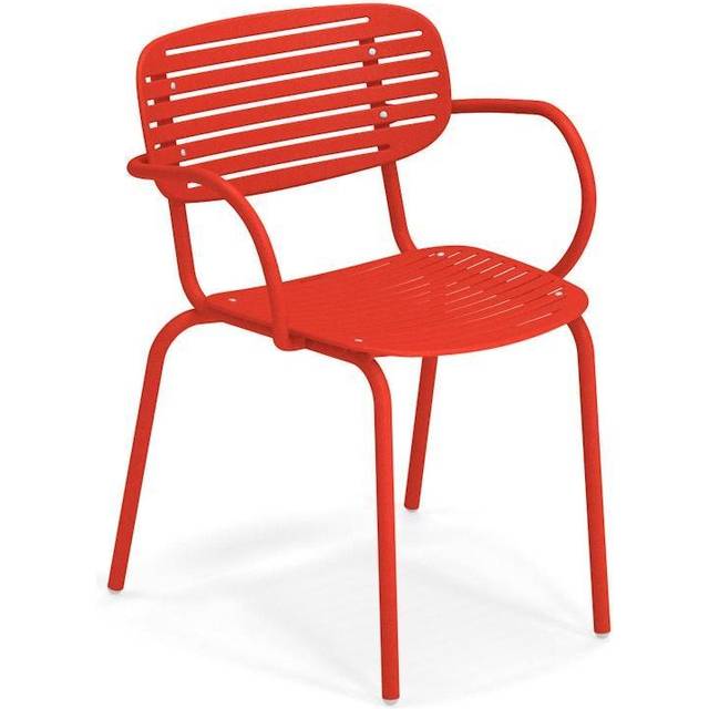 Emu - Fauteuil empilable Mom - Rouge - Acier verni - Designer Florent Coirier