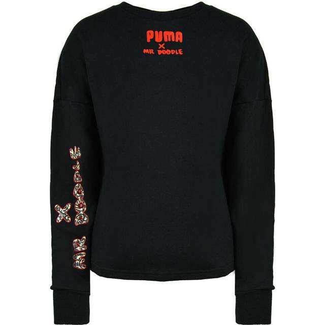 Puma x mr doodle mens black graphic sweatshirt