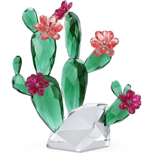 Swarovski Crystal Flowers Desert Pink Cactus Ornament 5426805 - Multi-Coloured