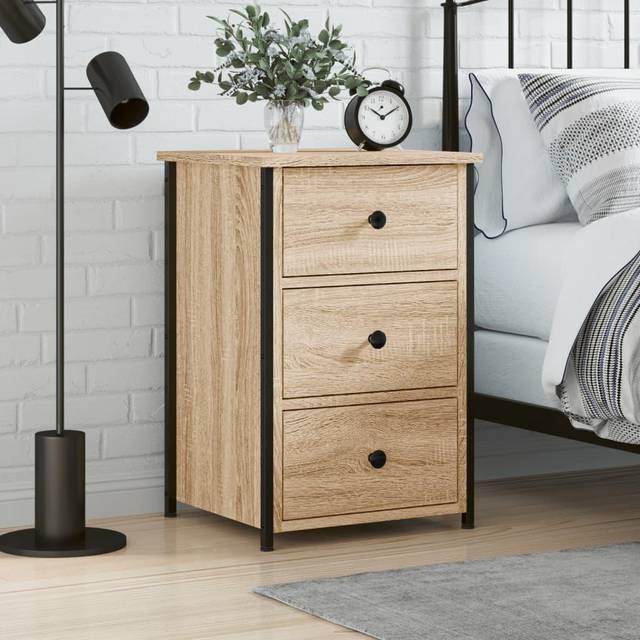 vidaXL Bedside Cabinet Sonoma Oak 40x36x60 cm Engineered Wood - Brown